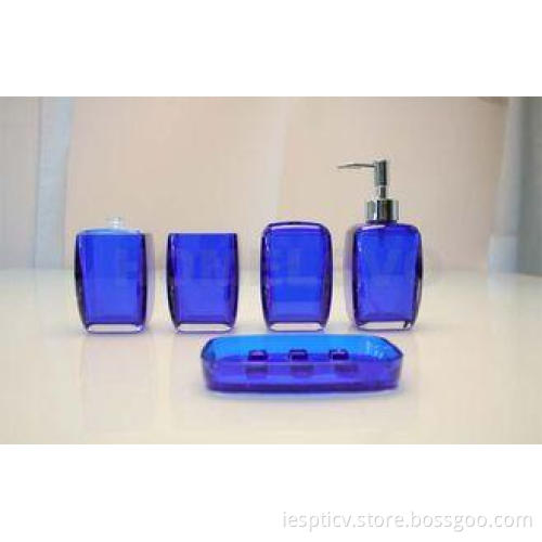 Modern Soap Dish 5 Piece Plastic Bathroom Set with Customiz